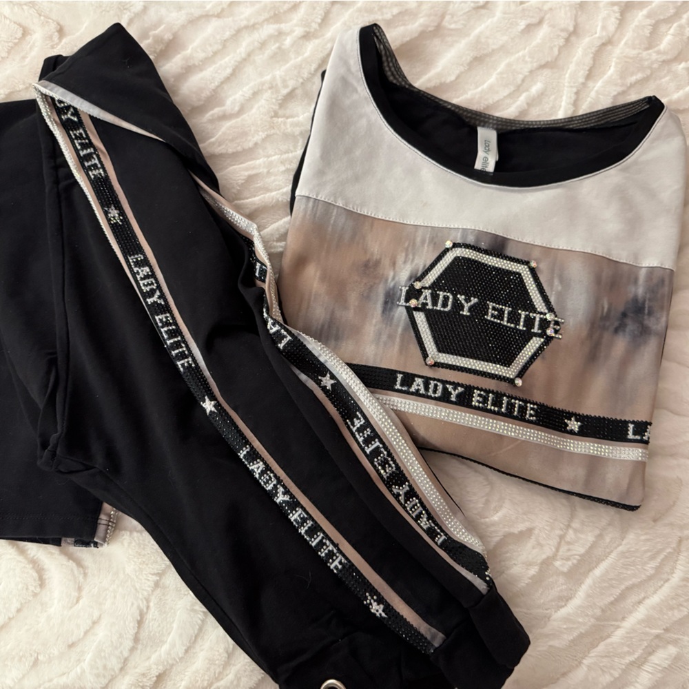 Black and Tan embellished Pantsuit